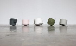 Ceramics by Derek Wilson in the Studio Cafe at Newlyn Art Gallery