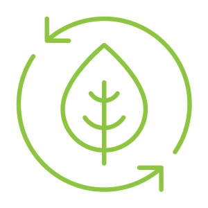 A symbol used to denote that something is eco or sustainable