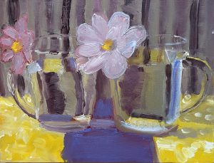 Painting of flower on a table