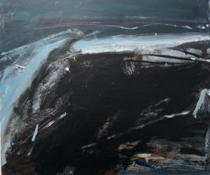 dark abstract landscape painting