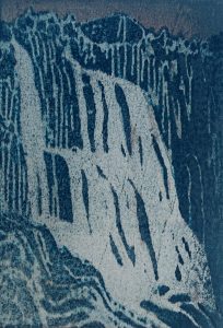 blue print of waterfall
