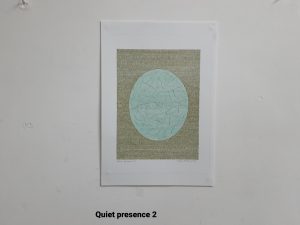 Blue eclipse Framed Drawing 34x29cm by Karen Foss