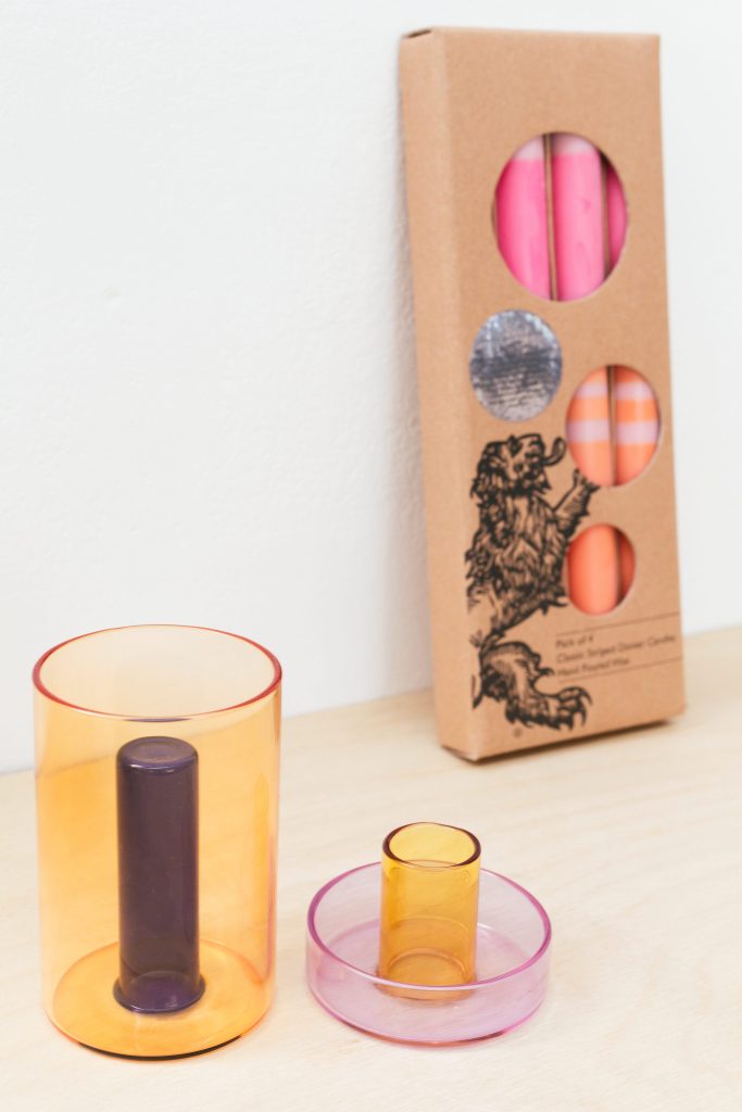 Block Glass Candle Holder with Reversible Vase by Block
