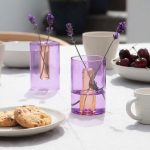 In Situ shot of reversible vase with flowers on table