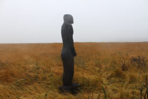 Image shows a large sculpture in the landscape