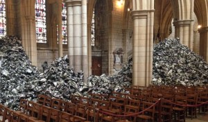 Part of the Imran Qureshi installation in Truro Cathedral