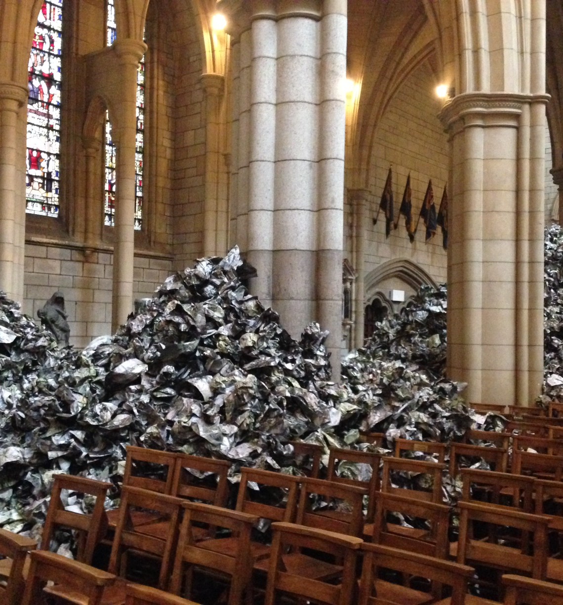 Part of the Imran Qureshi installation in Truro Cathedral