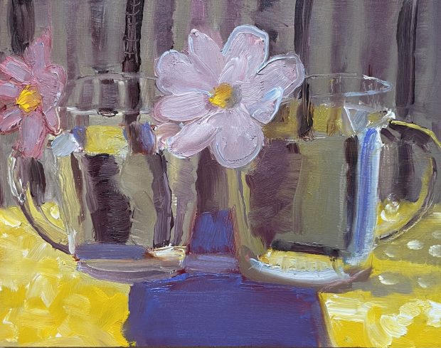 Painting of flower on a table