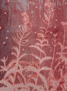 plant print in red