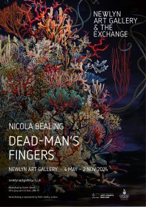 painting of colourful email of coral with title 'Nicola Bealing Dead-Man's Fingers'
