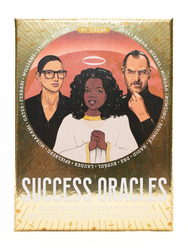 Gold Success oracles card box with Oprah and Steve Jobs on the cover
