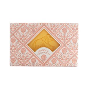 floral covered soap with elephant print