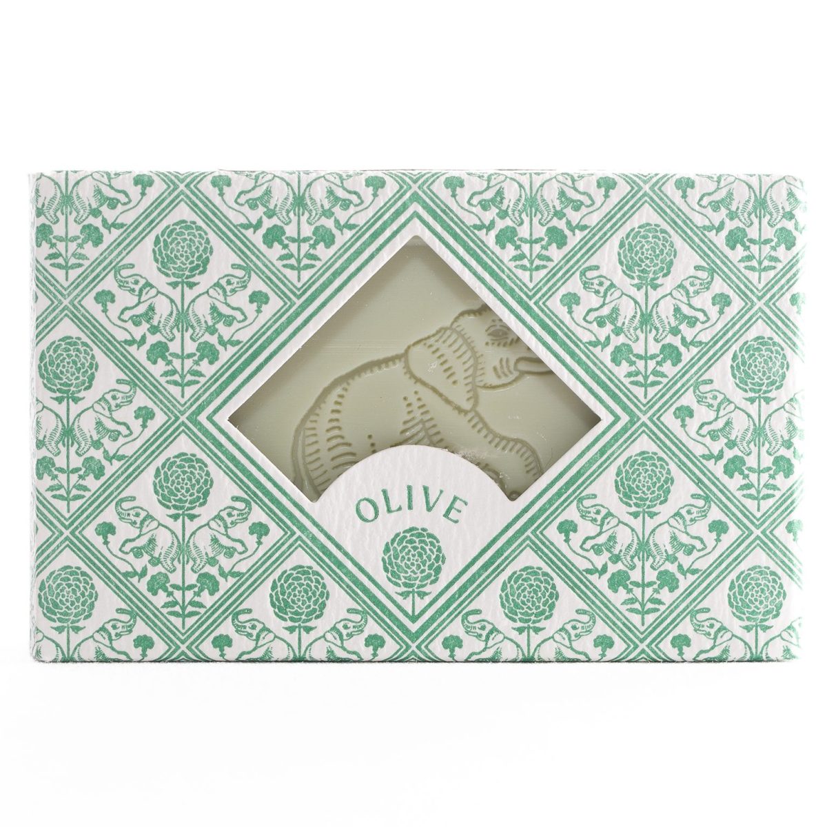 floral covered soap with elephant print