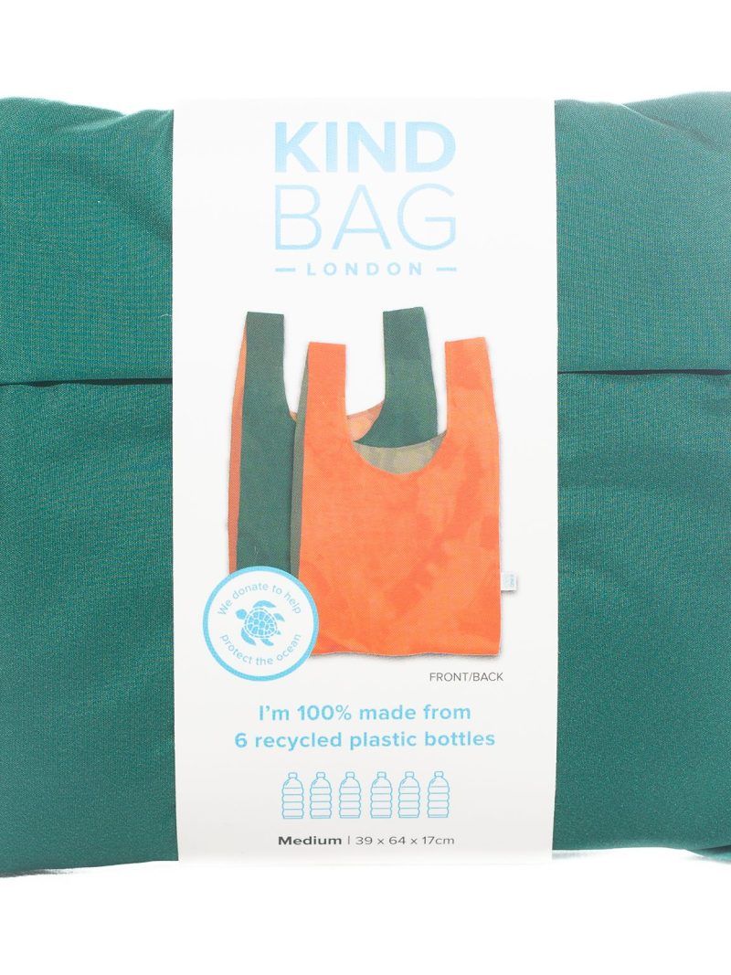 green folded reusable bag